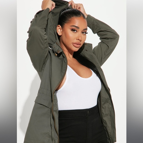 olive green women’s jacket - Picture 4 of 7